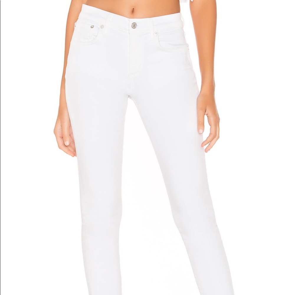 Agolde Sophie High Rise Skinny Crop White Denim